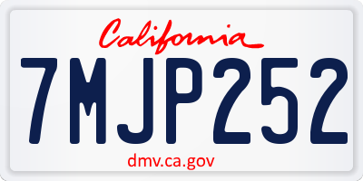 CA license plate 7MJP252