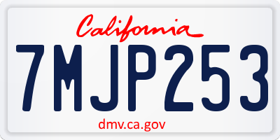 CA license plate 7MJP253