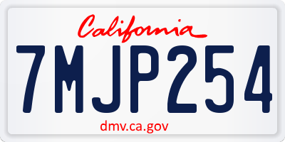 CA license plate 7MJP254