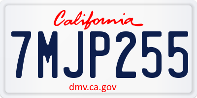 CA license plate 7MJP255