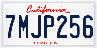 CA license plate 7MJP256