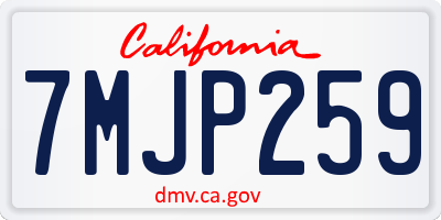 CA license plate 7MJP259