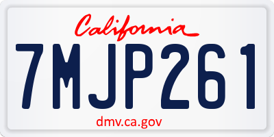 CA license plate 7MJP261