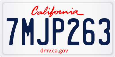 CA license plate 7MJP263