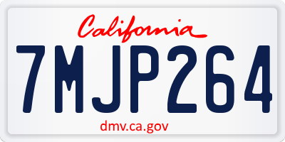 CA license plate 7MJP264