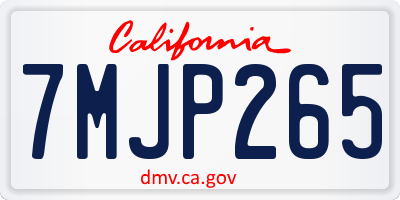 CA license plate 7MJP265