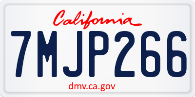 CA license plate 7MJP266