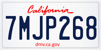 CA license plate 7MJP268