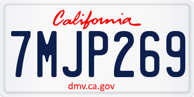 CA license plate 7MJP269