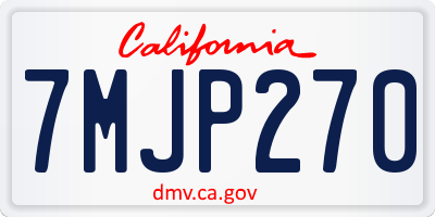 CA license plate 7MJP270