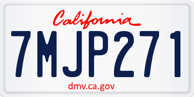 CA license plate 7MJP271