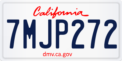 CA license plate 7MJP272