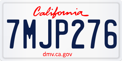 CA license plate 7MJP276