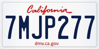 CA license plate 7MJP277