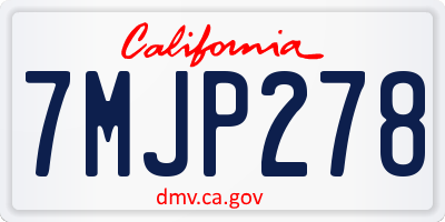 CA license plate 7MJP278