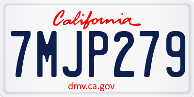 CA license plate 7MJP279