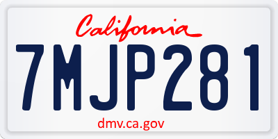 CA license plate 7MJP281