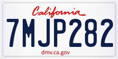 CA license plate 7MJP282