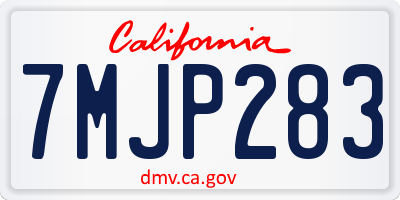 CA license plate 7MJP283