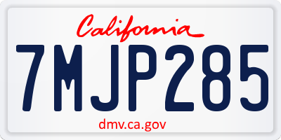 CA license plate 7MJP285