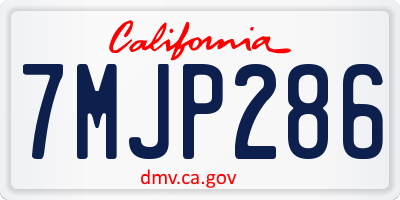 CA license plate 7MJP286