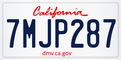 CA license plate 7MJP287