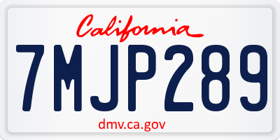 CA license plate 7MJP289