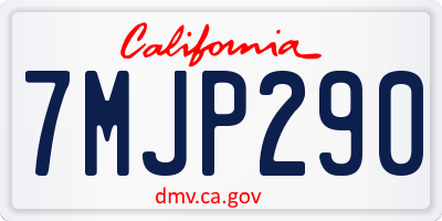 CA license plate 7MJP290