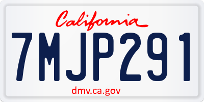 CA license plate 7MJP291