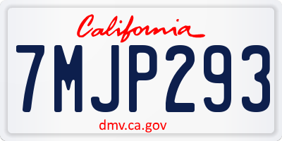 CA license plate 7MJP293