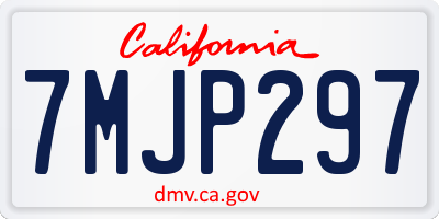 CA license plate 7MJP297