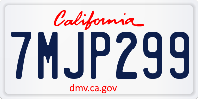 CA license plate 7MJP299