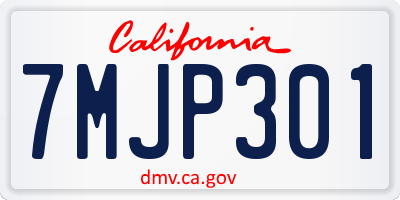 CA license plate 7MJP301