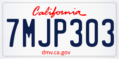 CA license plate 7MJP303