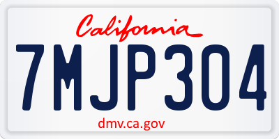 CA license plate 7MJP304