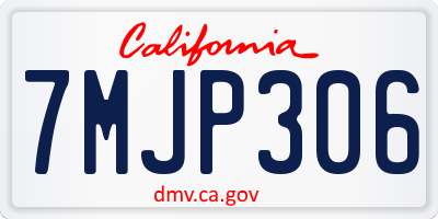 CA license plate 7MJP306