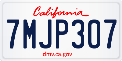 CA license plate 7MJP307