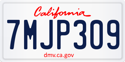 CA license plate 7MJP309