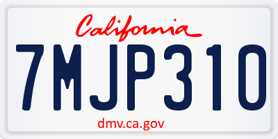 CA license plate 7MJP310