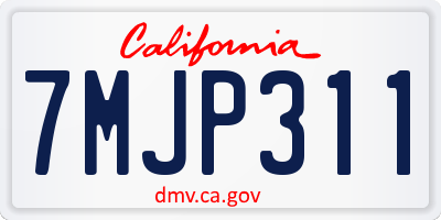 CA license plate 7MJP311