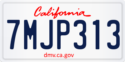 CA license plate 7MJP313