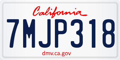 CA license plate 7MJP318