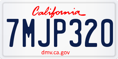 CA license plate 7MJP320