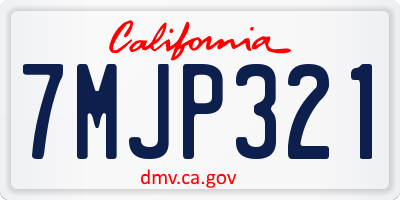 CA license plate 7MJP321