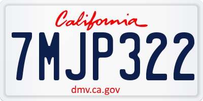 CA license plate 7MJP322