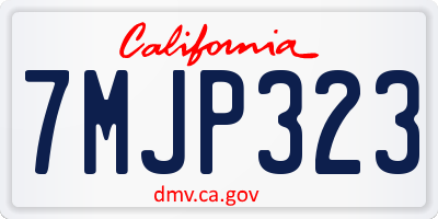 CA license plate 7MJP323