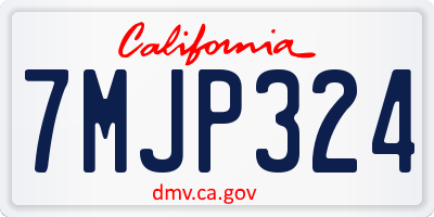 CA license plate 7MJP324