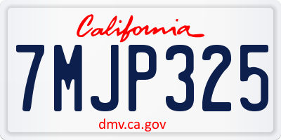 CA license plate 7MJP325