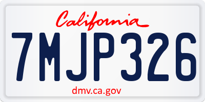 CA license plate 7MJP326