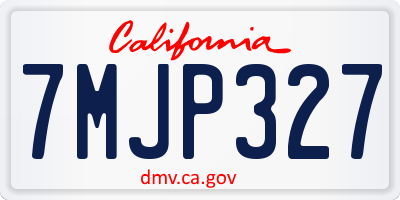 CA license plate 7MJP327